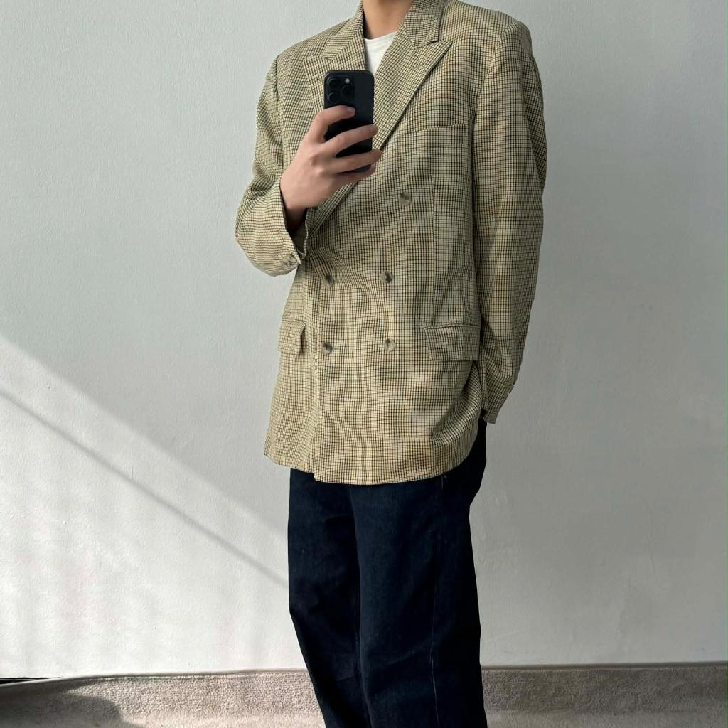 [54] Burberry 90s German-made double-breasted 2