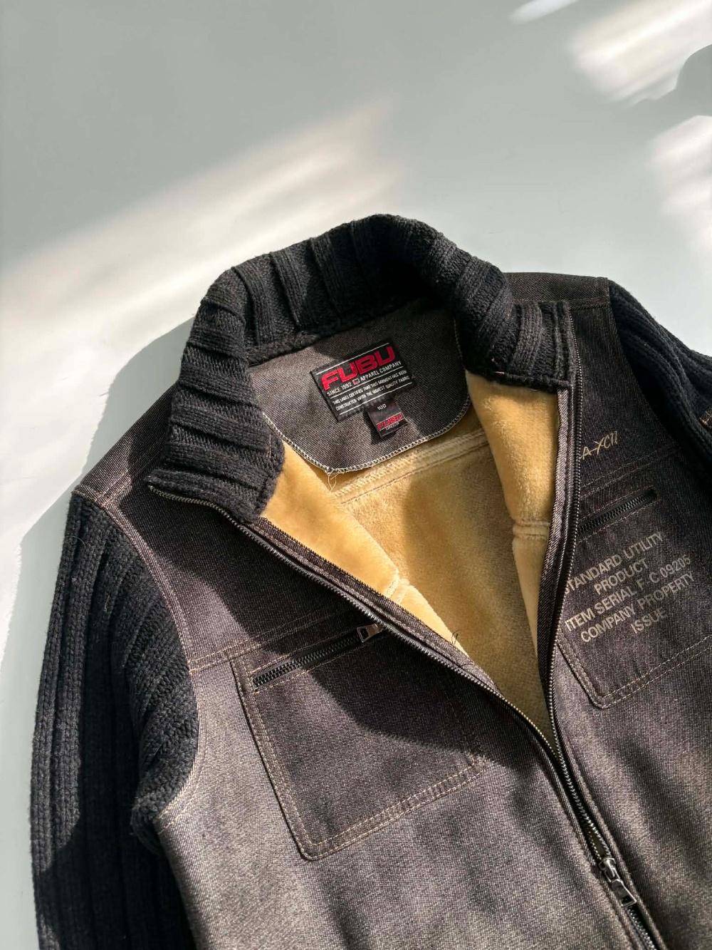 [100] Fubu 03s Old School Knit Zip-Up Jacket 10