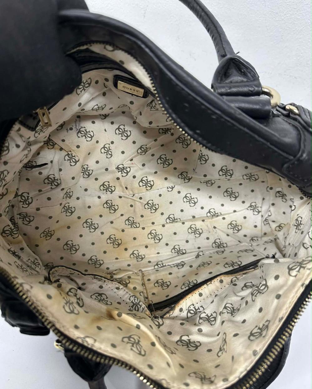 GUESS Ostrich Embossed Leather Boston Bag 8