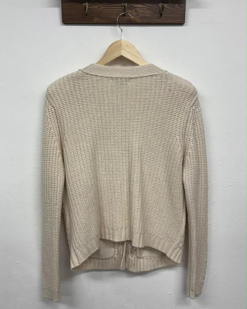 [S] ST. JOHN Blue Label Pearl Cable Knit Cardigan 4