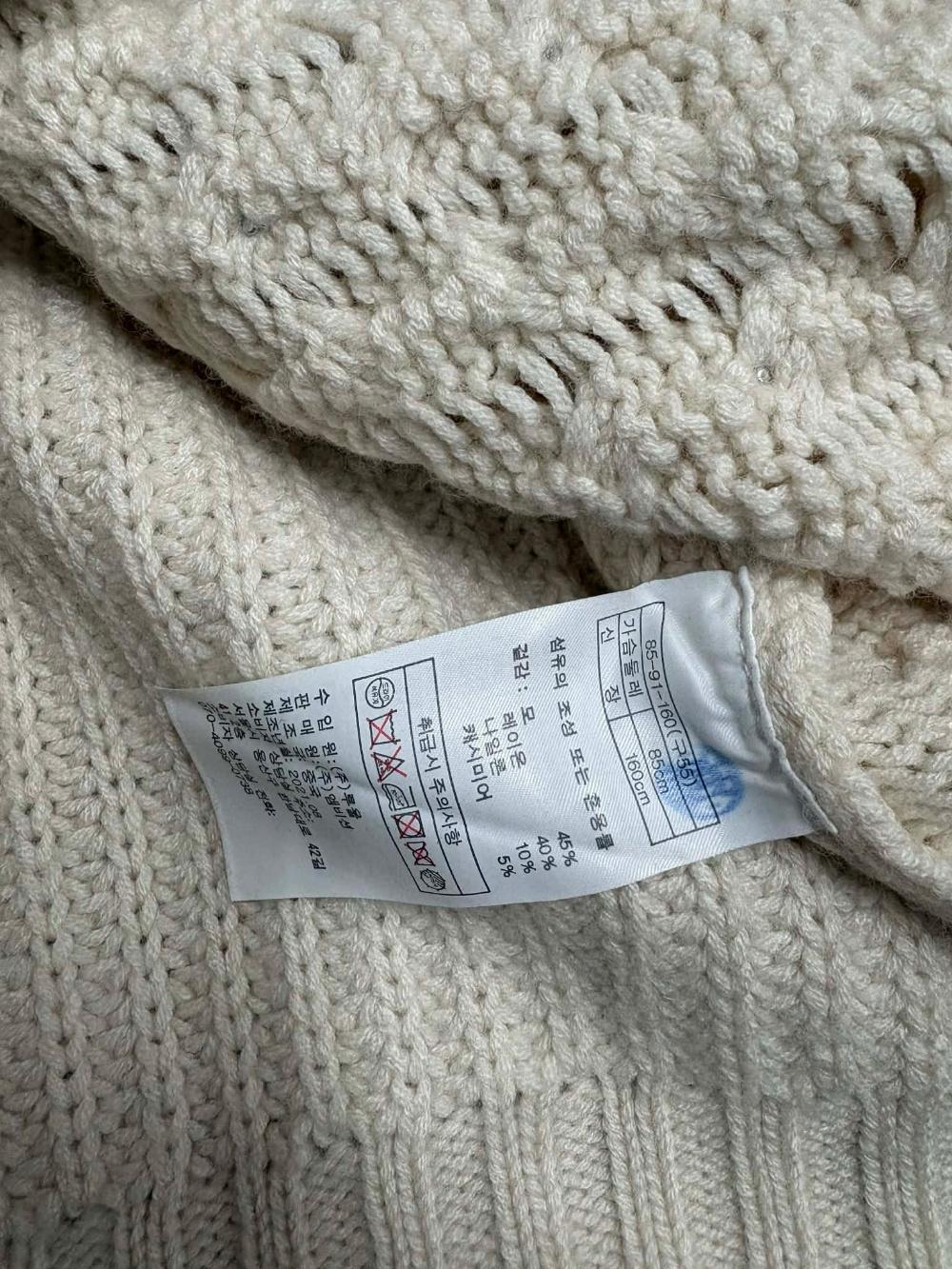 [S] ST. JOHN Blue Label Pearl Cable Knit Cardigan 7