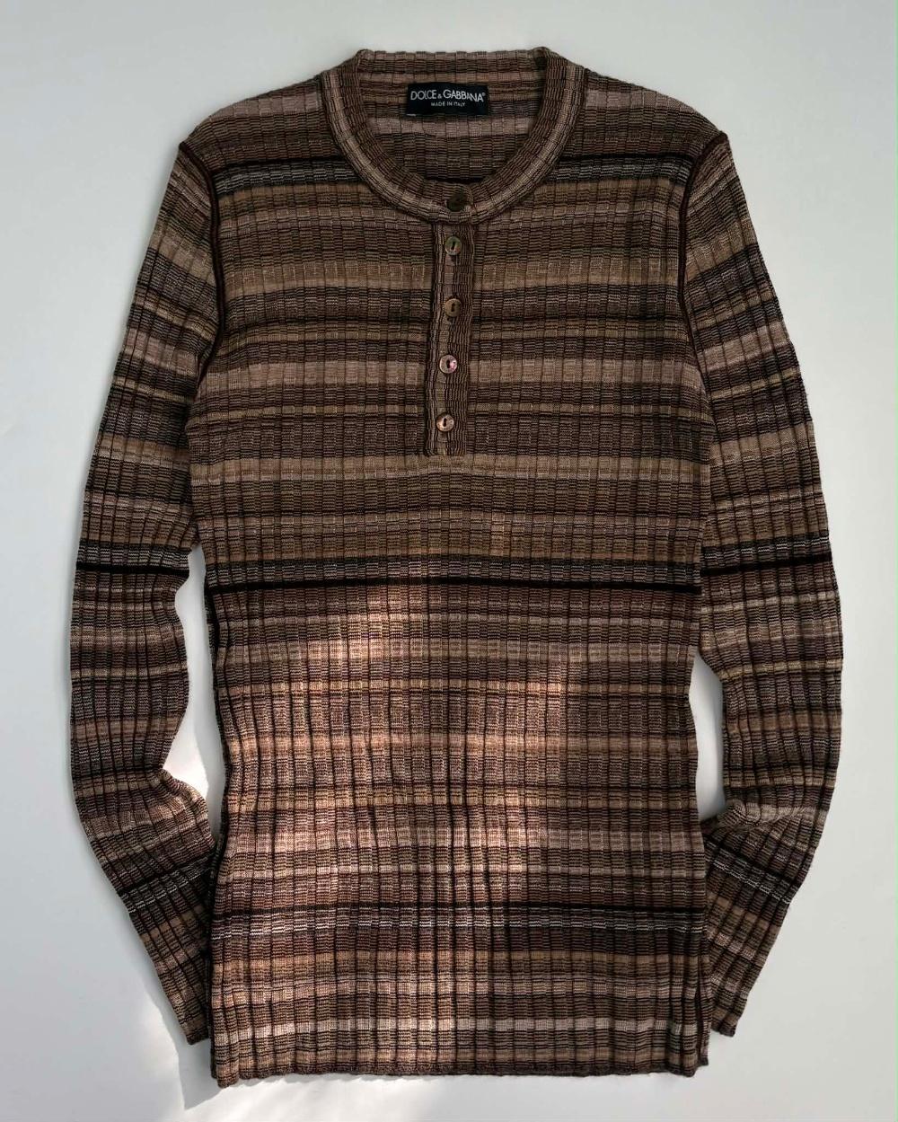 [OS] Dolce & Gabbana 00s Stripe Henley Knit Dress 2