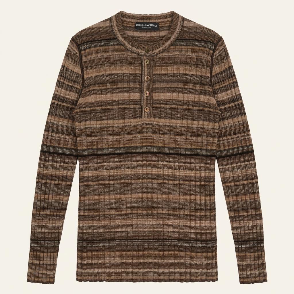 [OS] Dolce & Gabbana 00s Stripe Henley Knit Dress 1