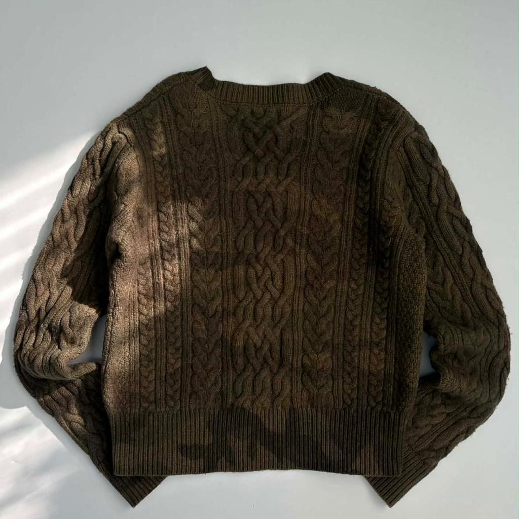 [L] Polo Ralph Lauren Fisherman Camo V-Neck Wool 3