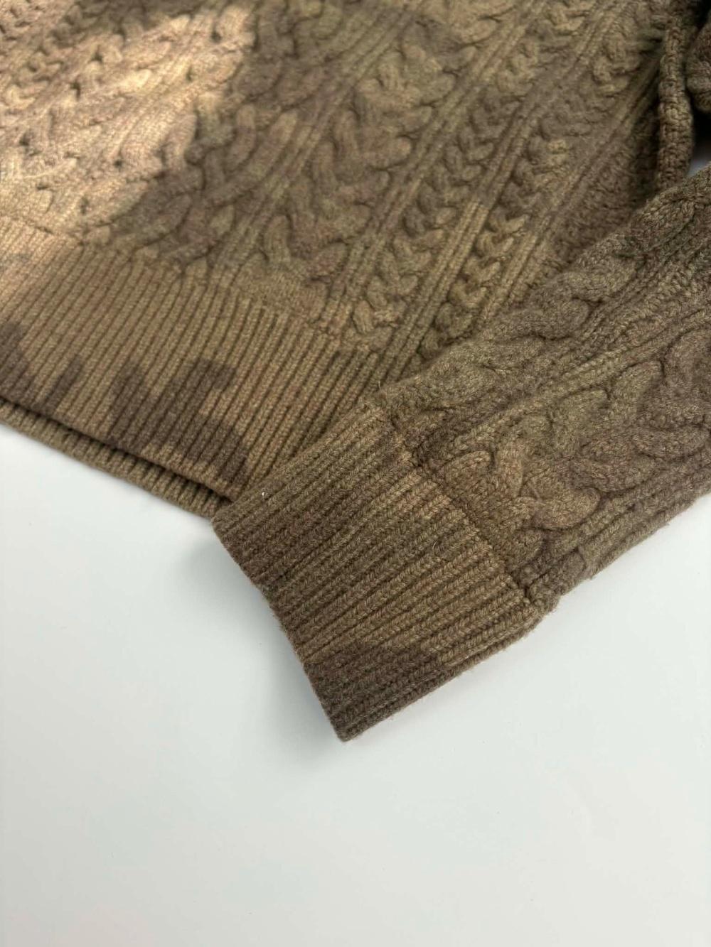 [L] Polo Ralph Lauren Fisherman Camo V-Neck Wool 8