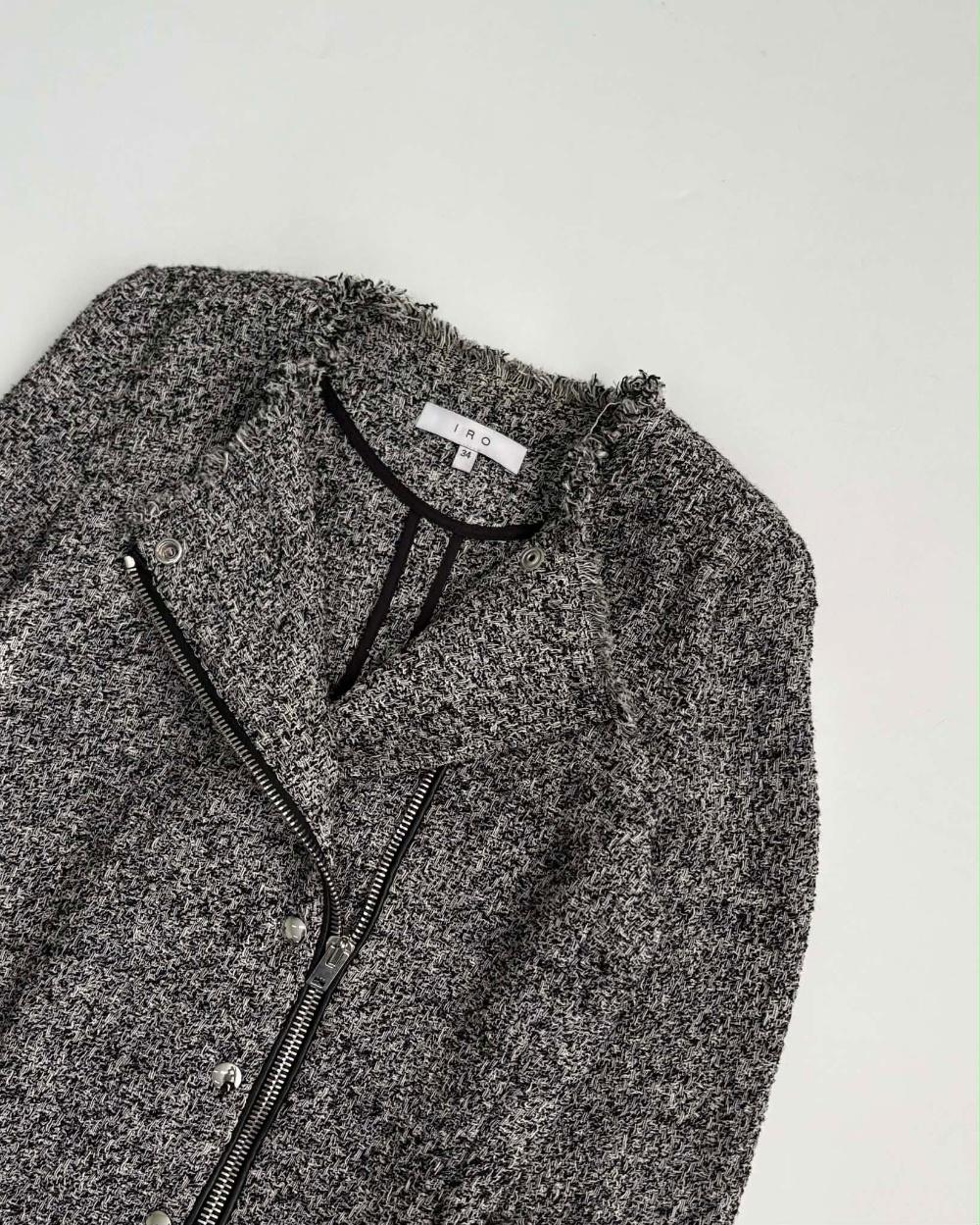 [34] IRO Handsome Carlota Tweed Zip-Up Jacket 8