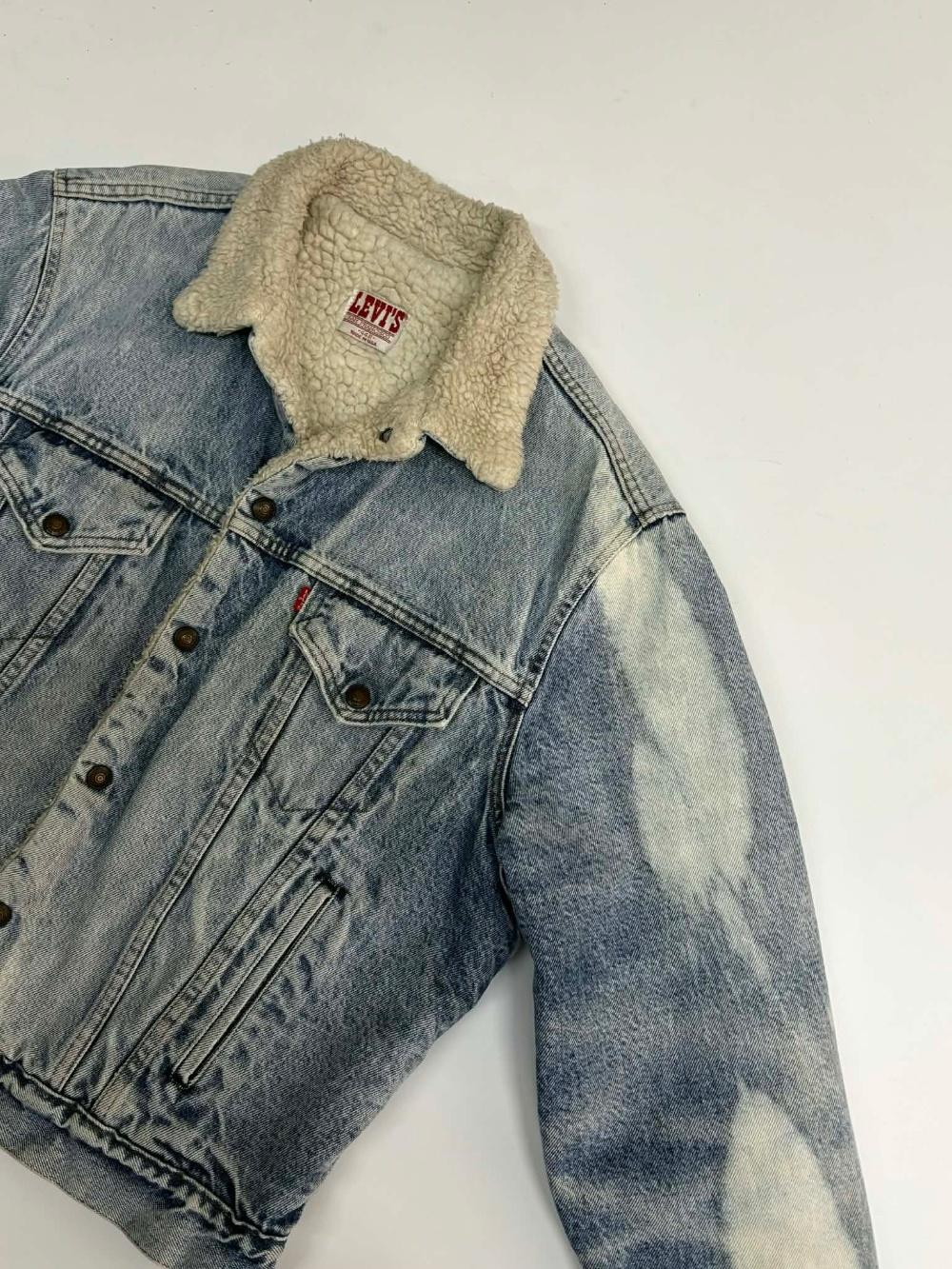[44] 80s Levi's Sherpa Denim Trucker Jacket 7