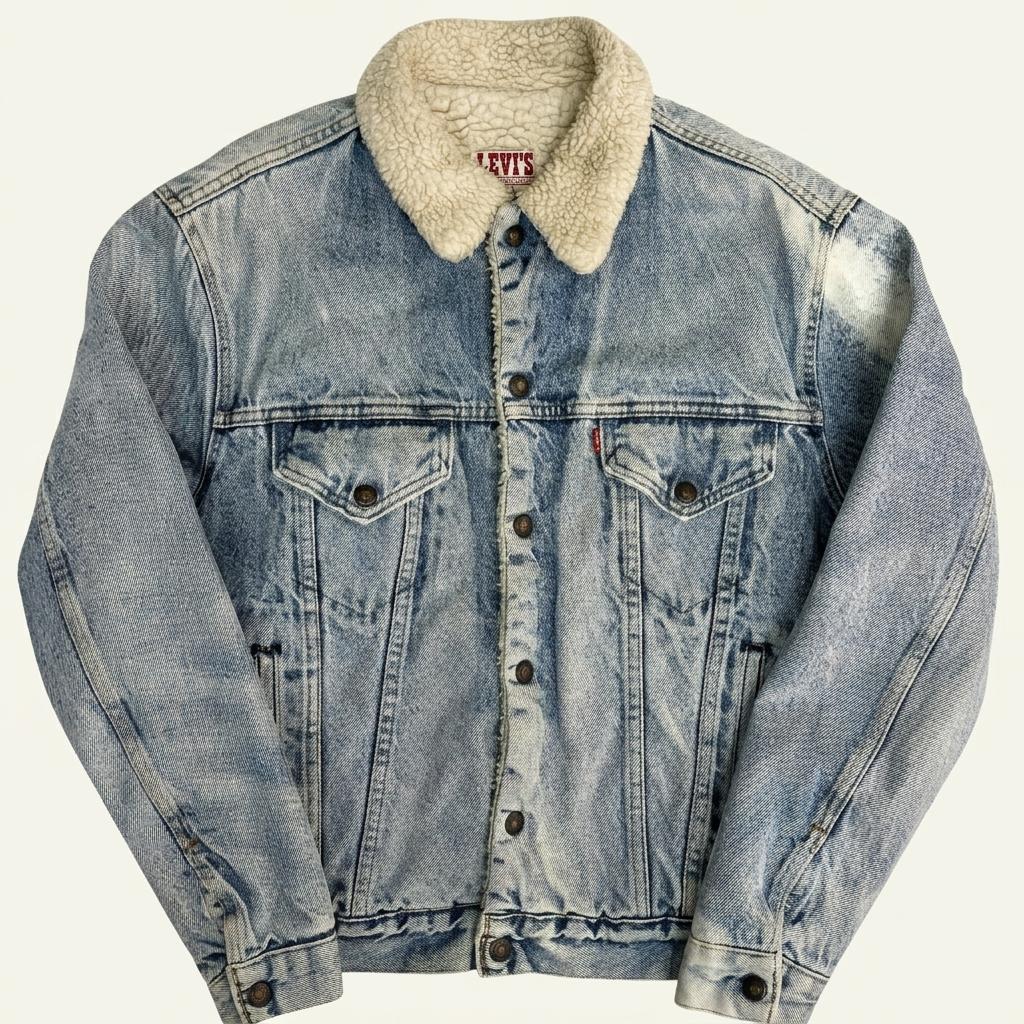 [44] 80s Levi's Sherpa Denim Trucker Jacket 1