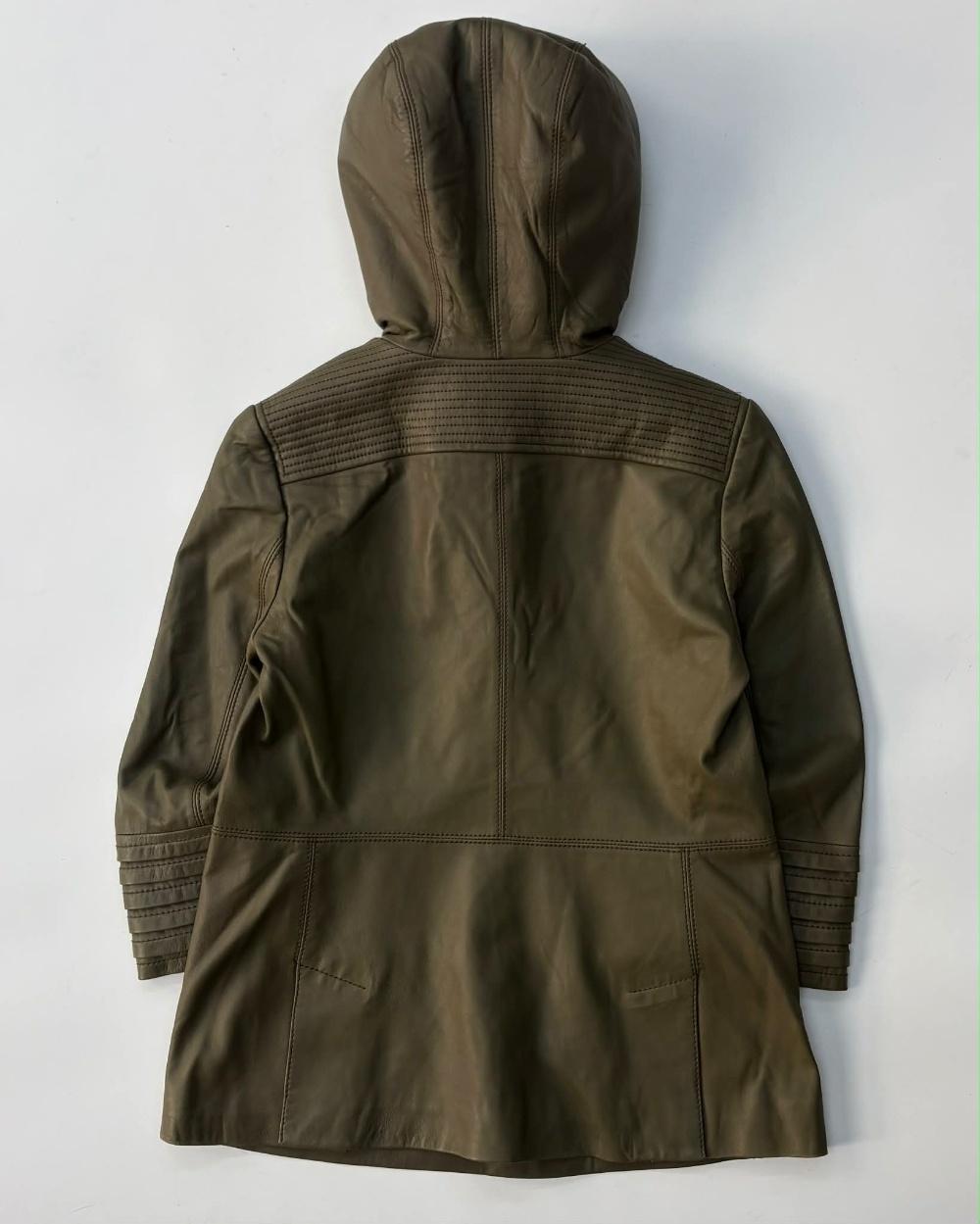 [XS] Tory Burch Sylvia Leather Shearling Hoodie 8