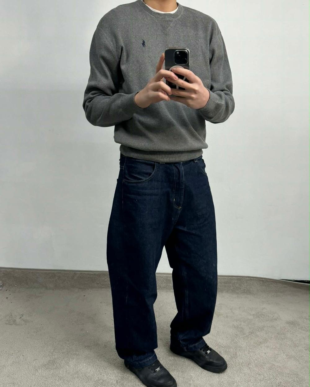 [M] Polo Ralph Lauren gray cotton knit sweater 4