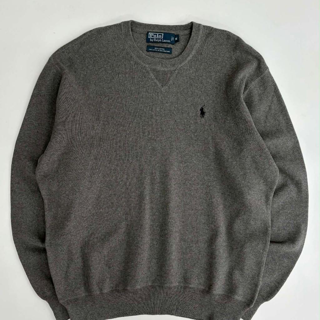 [M] Polo Ralph Lauren gray cotton knit sweater 2