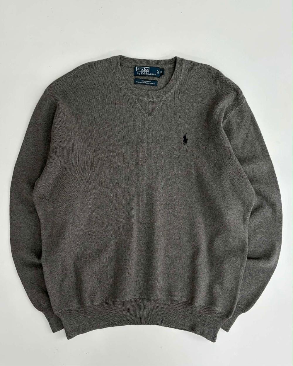 [M] Polo Ralph Lauren gray cotton knit sweater 5