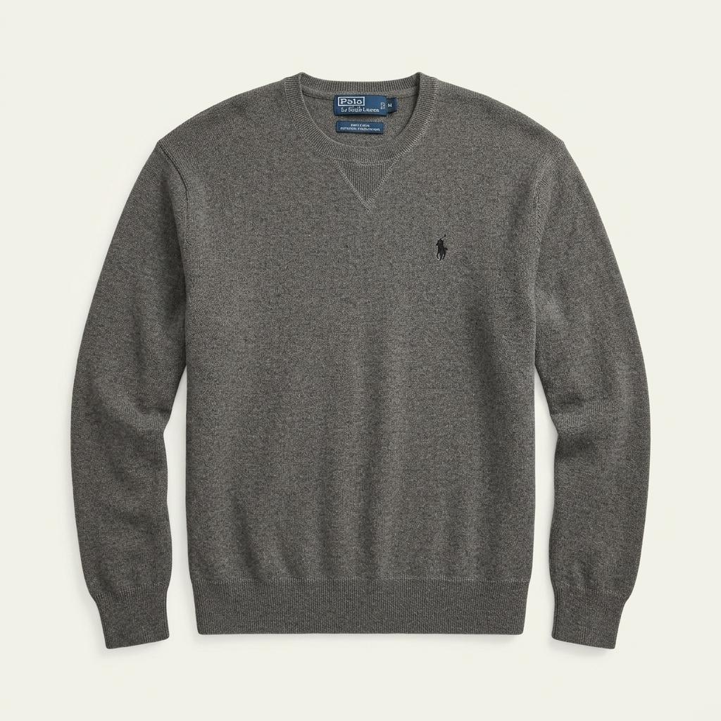[M] Polo Ralph Lauren gray cotton knit sweater 1