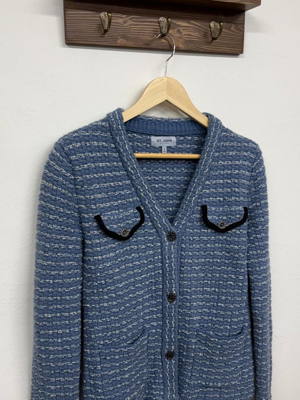 St.john Blue Label 21FW Handsome Wool Tweed Knit 6