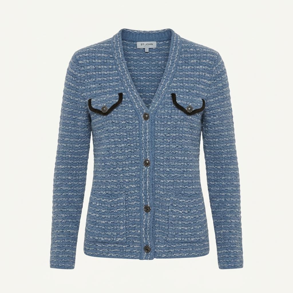St.john Blue Label 21FW Handsome Wool Tweed Knit 1