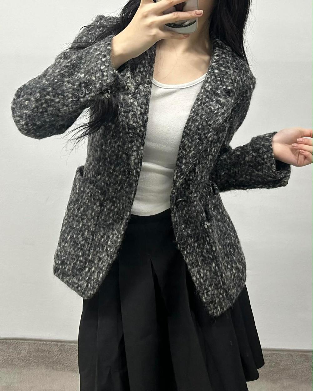 Yves Saint Laurent Rive Gauche Wool Tweed 2B 3