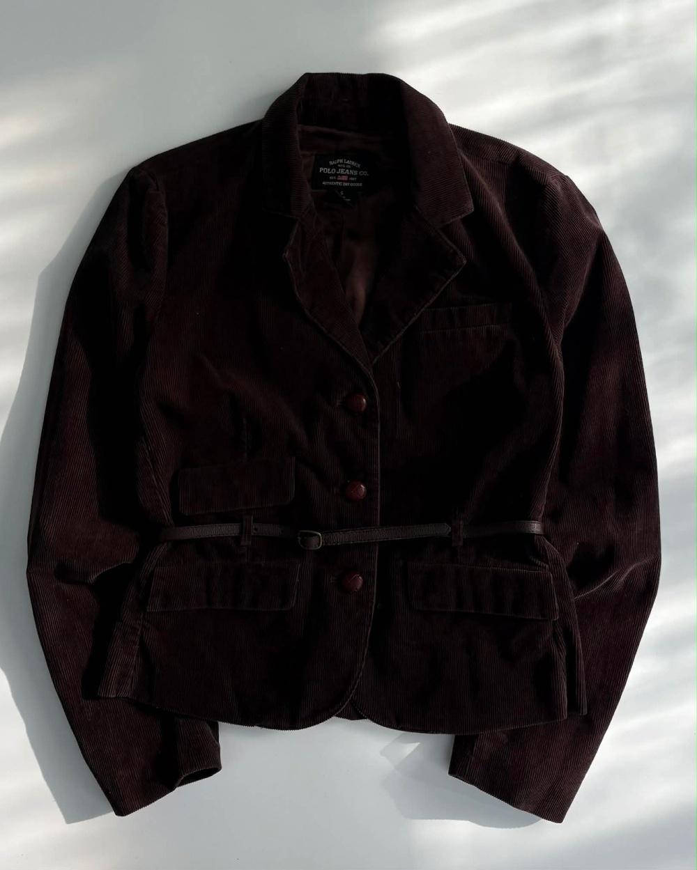 [S] Polo Ralph Lauren Jeans Corduroy Leather Belt 5