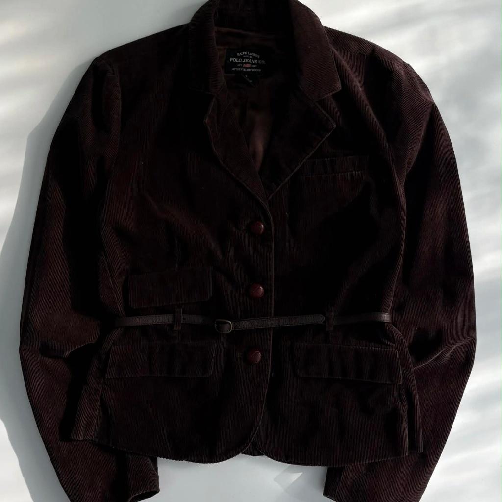 [S] Polo Ralph Lauren Jeans Corduroy Leather Belt 2