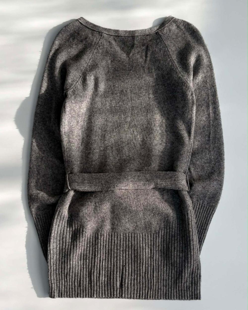 [XS] Armani Exchange Belted Wrap Wool Knit Dress 5