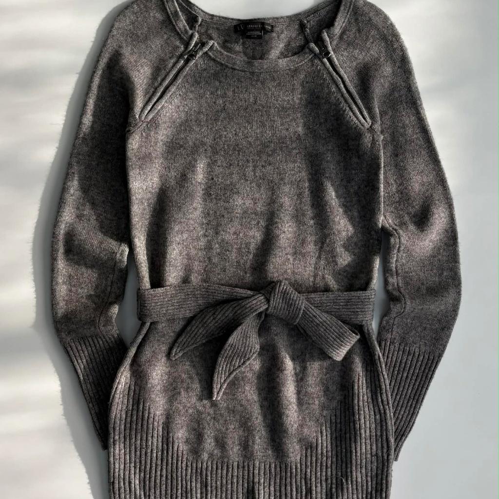 [XS] Armani Exchange Belted Wrap Wool Knit Dress 2