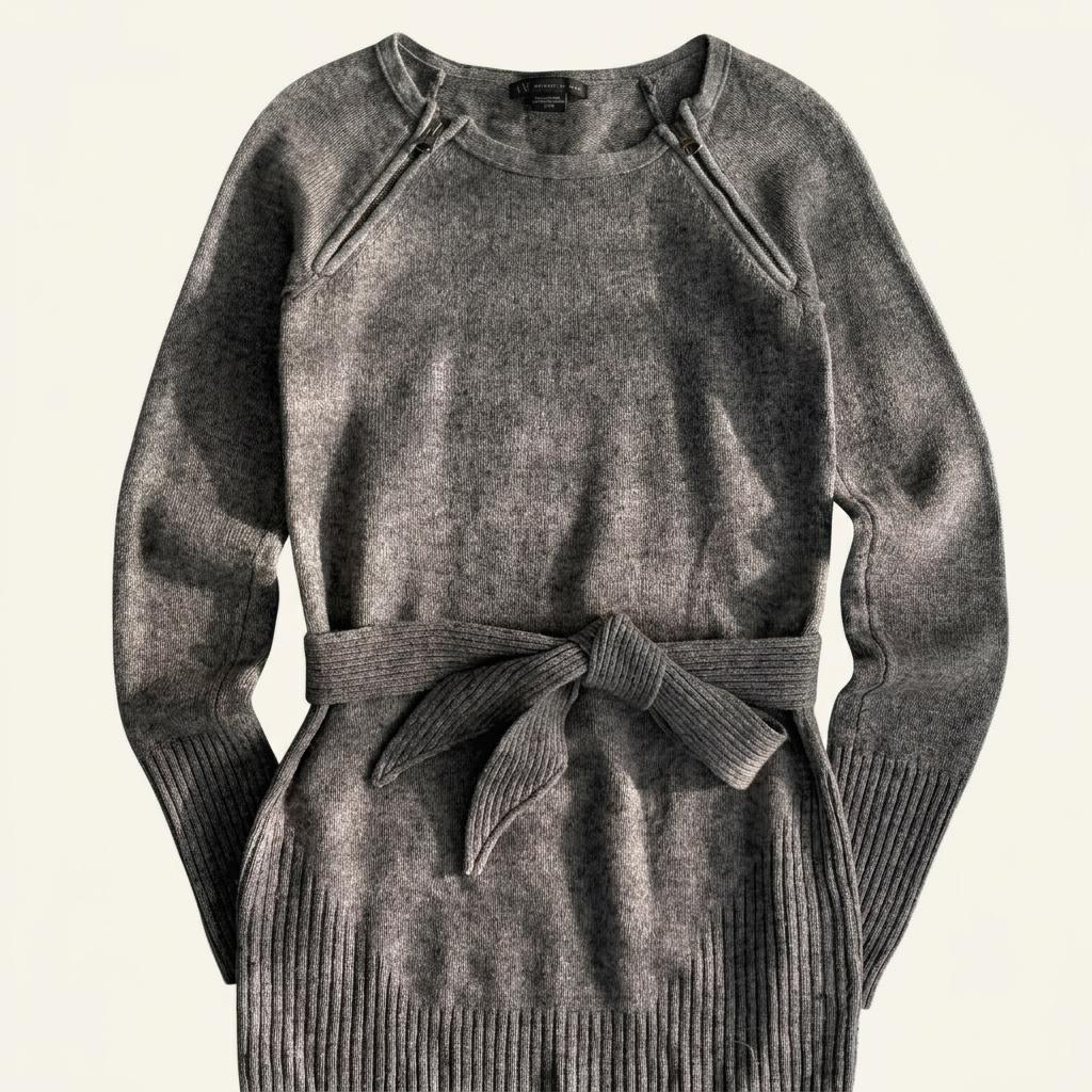 [XS] Armani Exchange Belted Wrap Wool Knit Dress 1