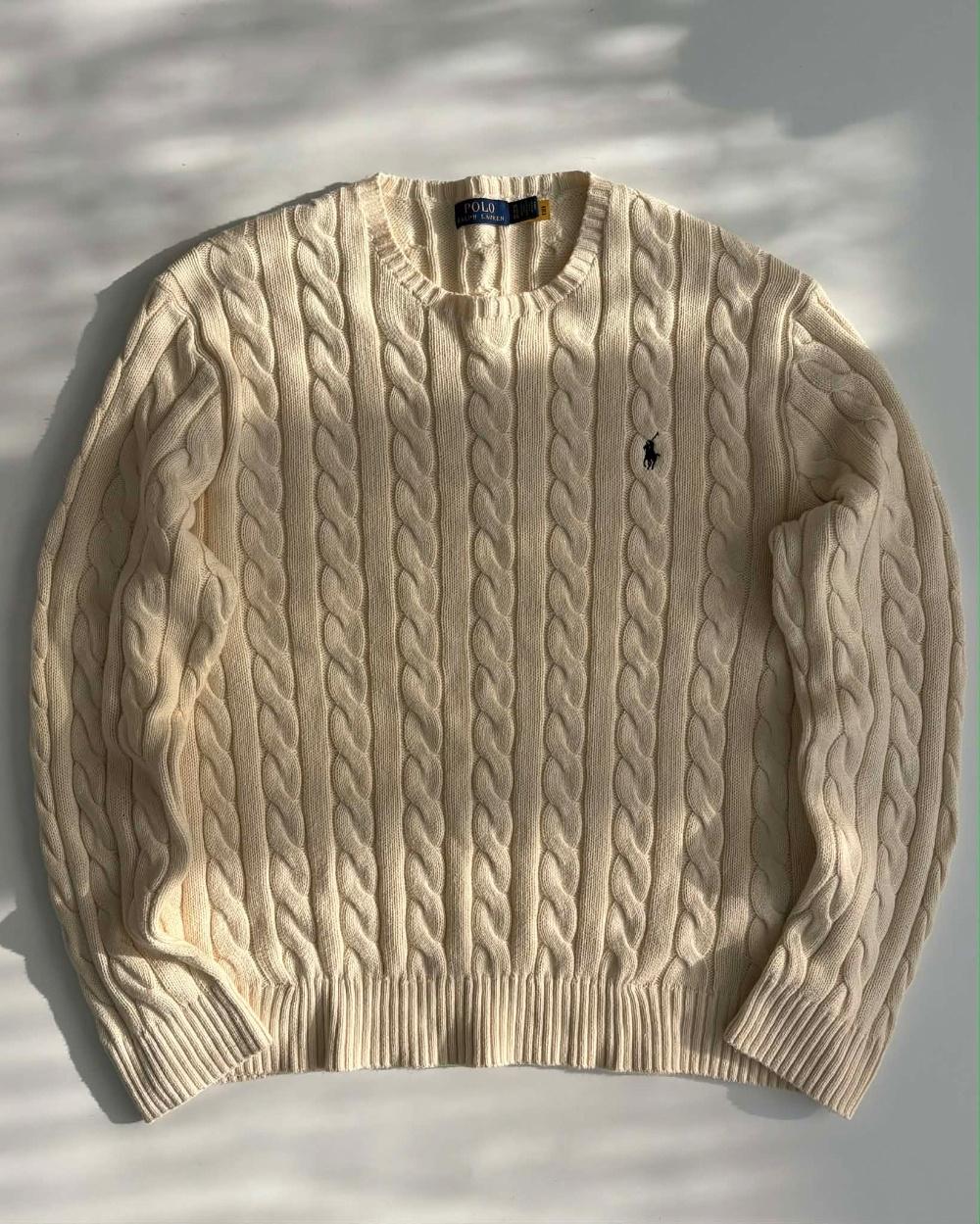 [XL] Polo Ralph Lauren ivory cable knit sweater 5