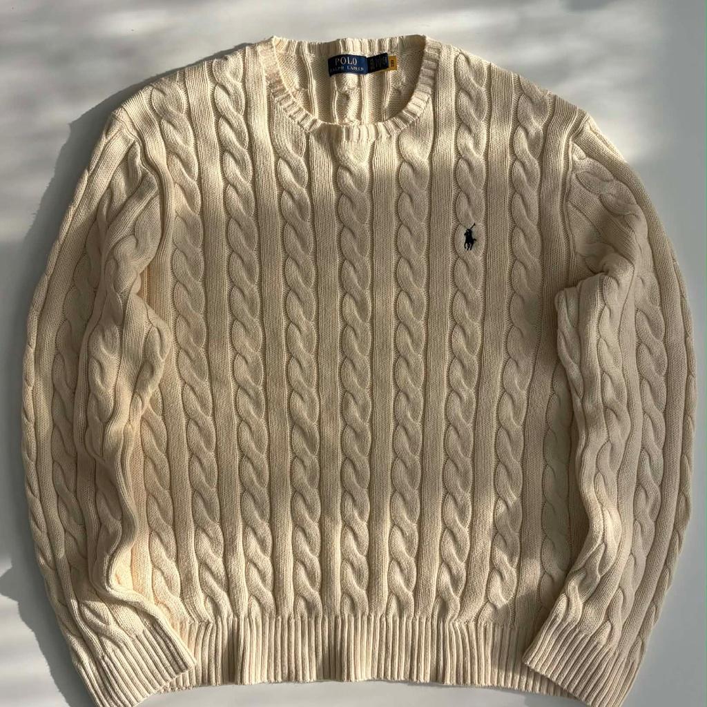[XL] Polo Ralph Lauren ivory cable knit sweater 2