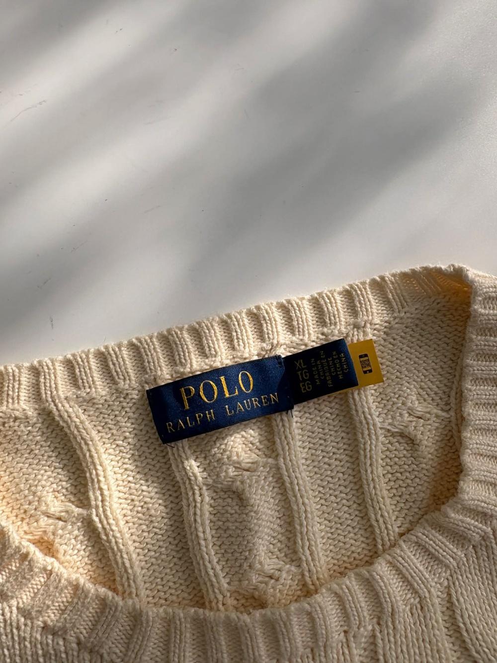 [XL] Polo Ralph Lauren ivory cable knit sweater 8
