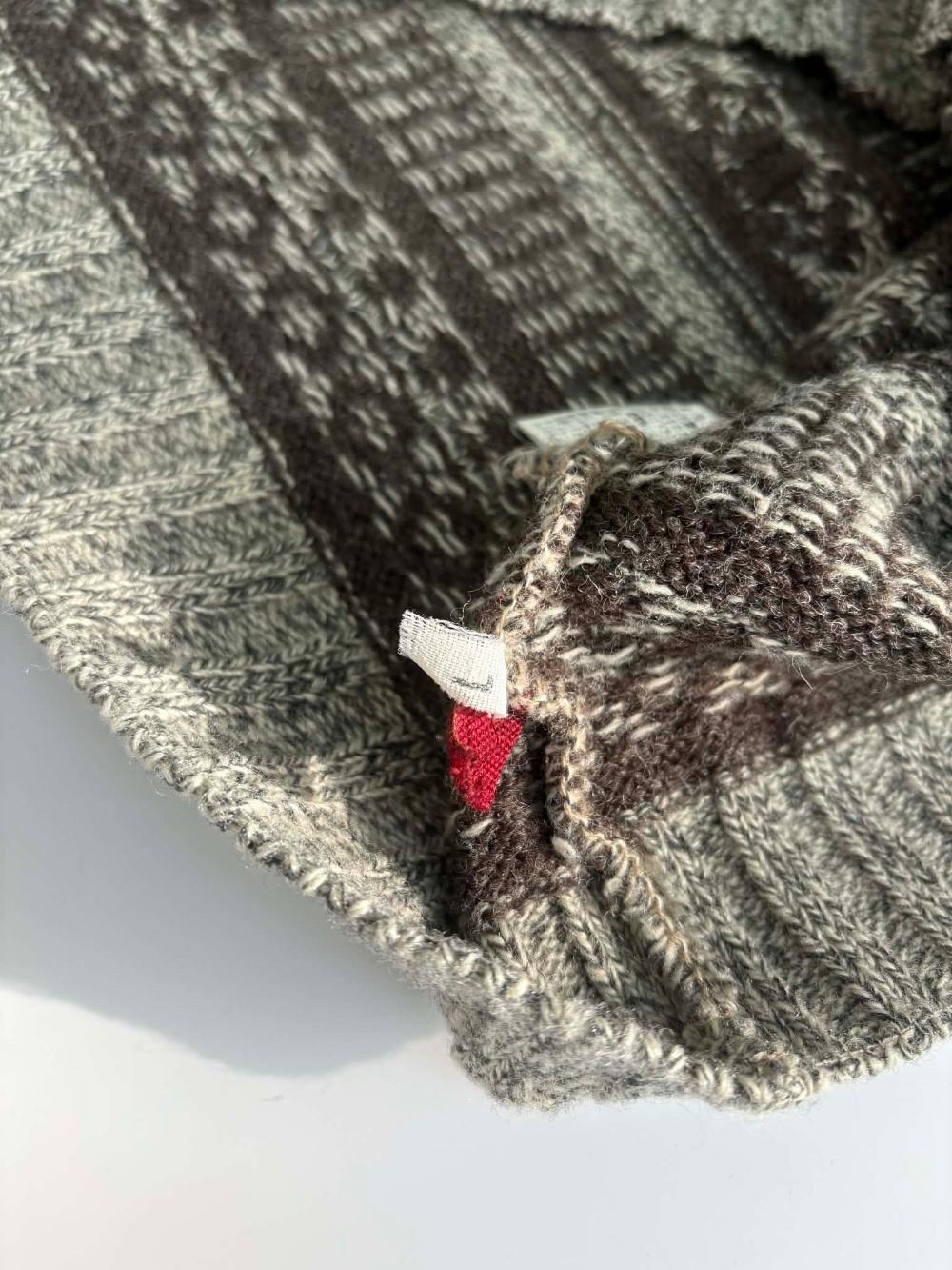 [L] Vintage pattern wool knit sweater madeinitaly 10