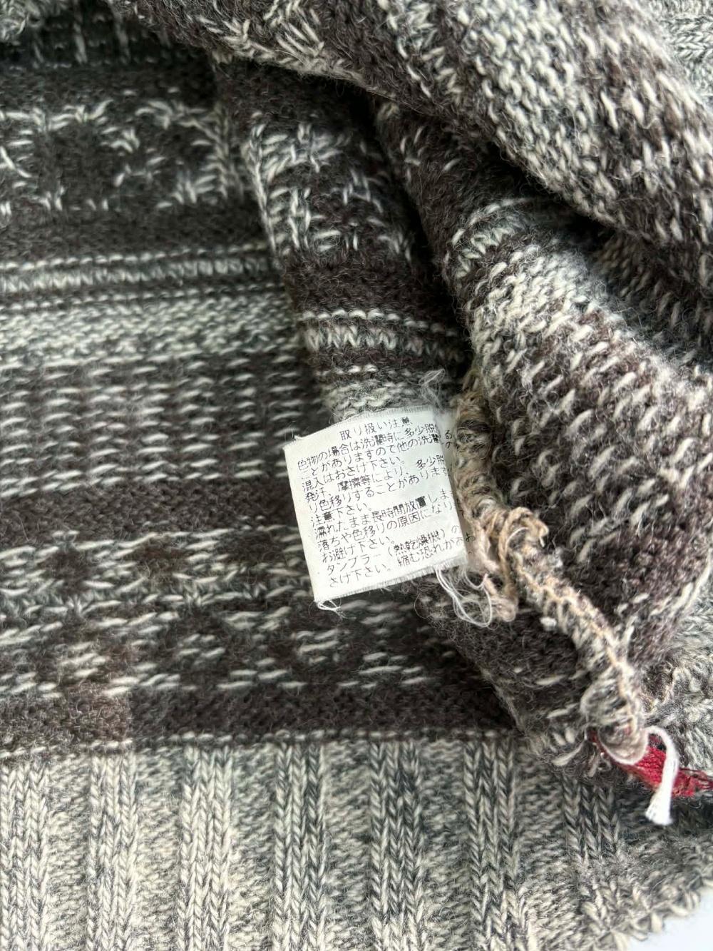 [L] Vintage pattern wool knit sweater madeinitaly 7