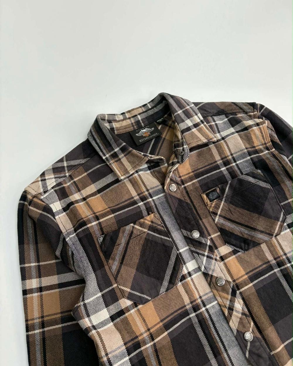 [S] Harley-Davidson Plaid Heavy Shirt 7