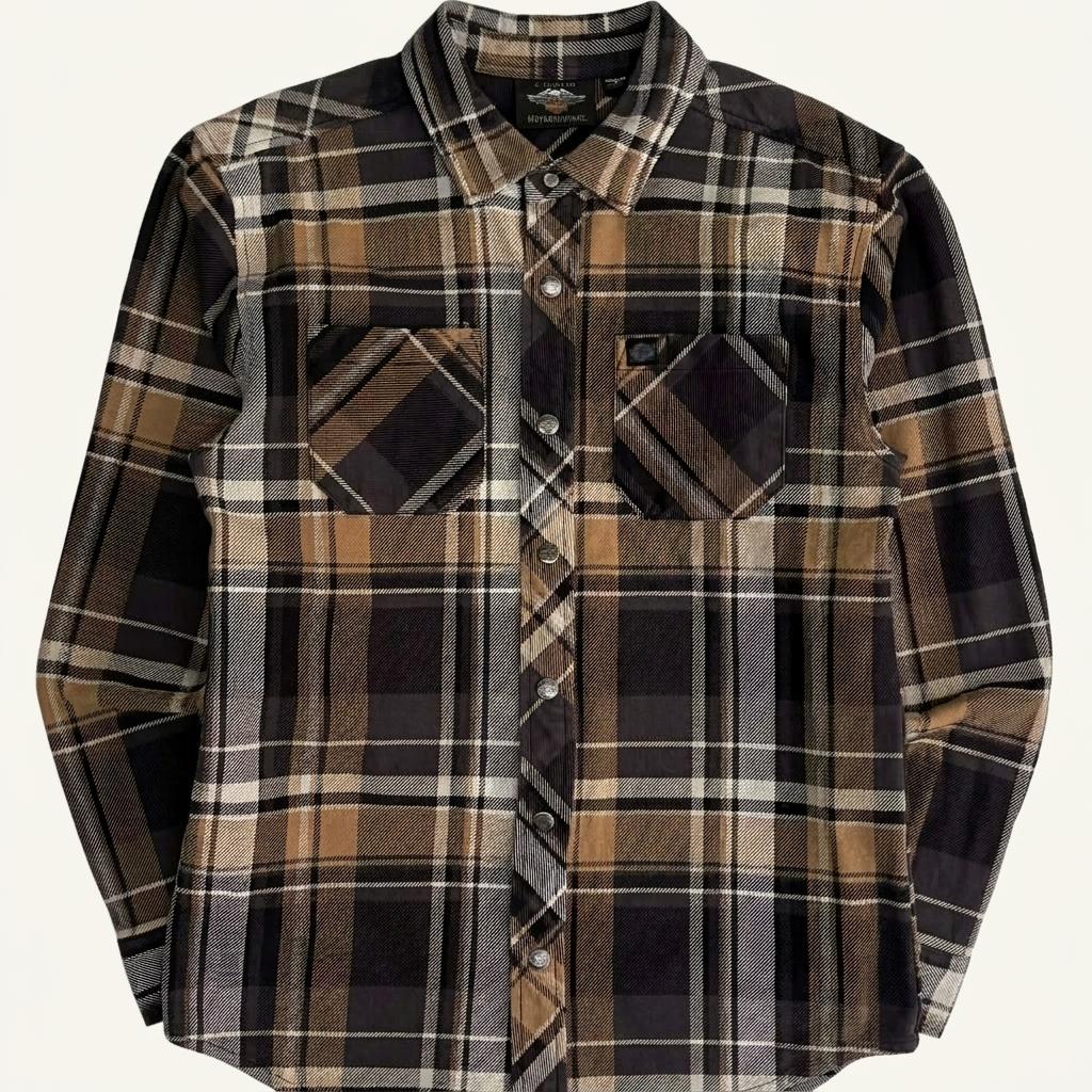 [S] Harley-Davidson Plaid Heavy Shirt 1