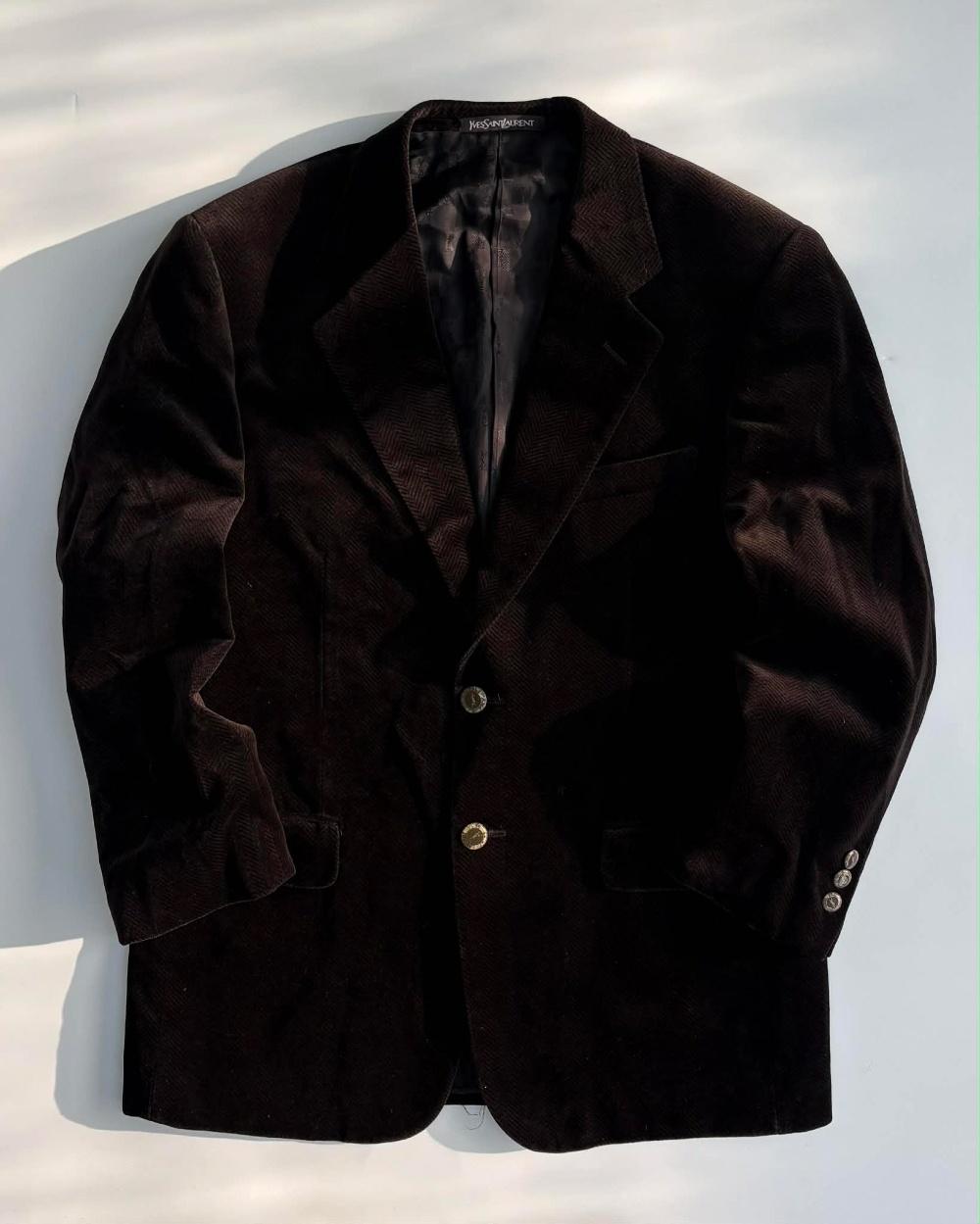 [75R] Yves Saint Laurent brown velvet blazer 3