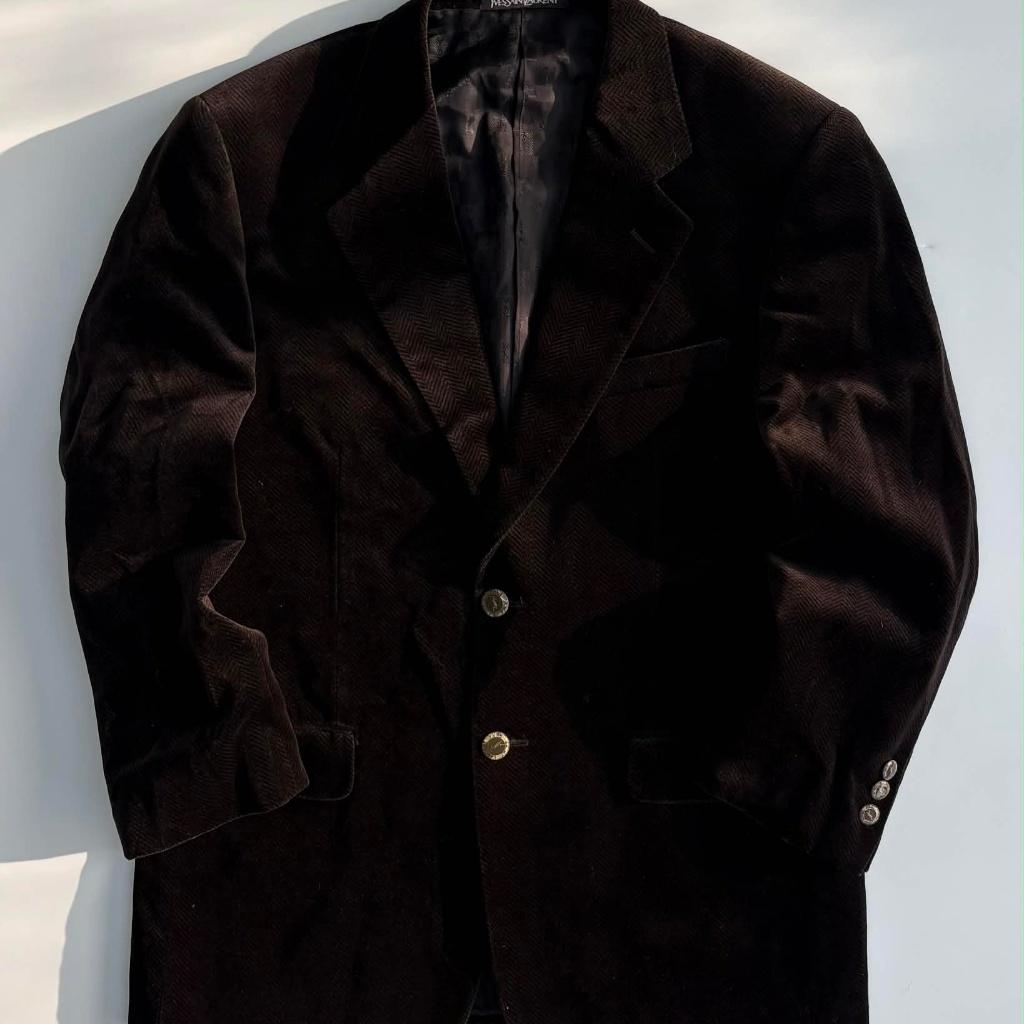 [75R] Yves Saint Laurent brown velvet blazer 2