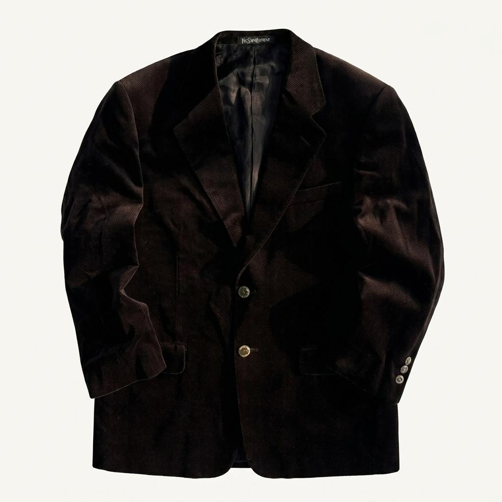 [75R] Yves Saint Laurent brown velvet blazer 1