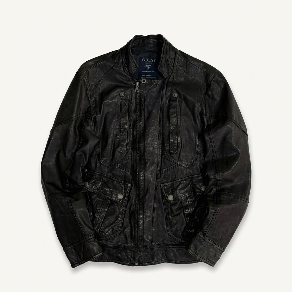 [M] Vintage Guess Lambskin Utility Jacket 1