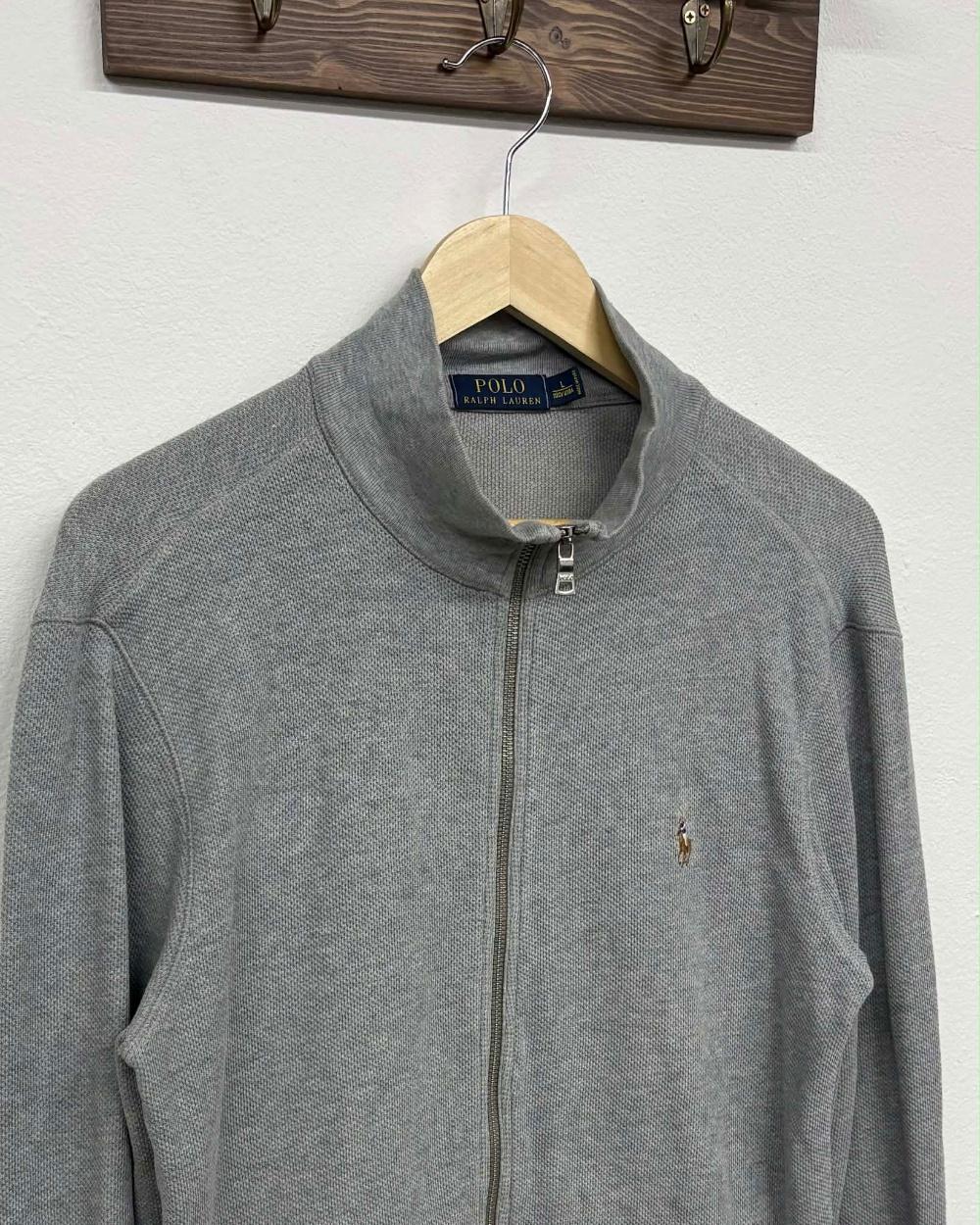[L] Polo Ralph Lauren gray knit zip-up 5