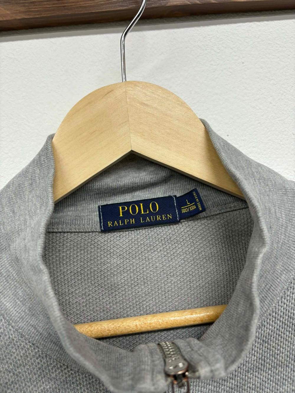 [L] Polo Ralph Lauren gray knit zip-up 3