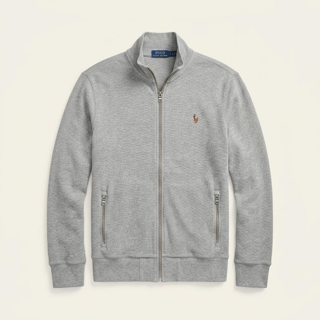 [L] Polo Ralph Lauren gray knit zip-up 1