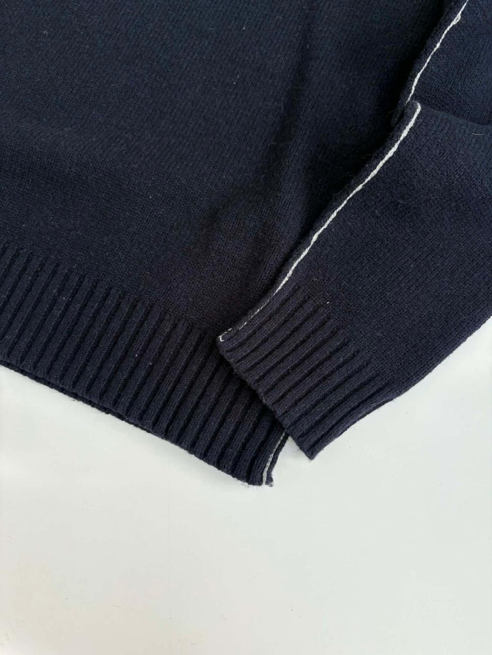 [S] schot navy armband wool knit sweater 8