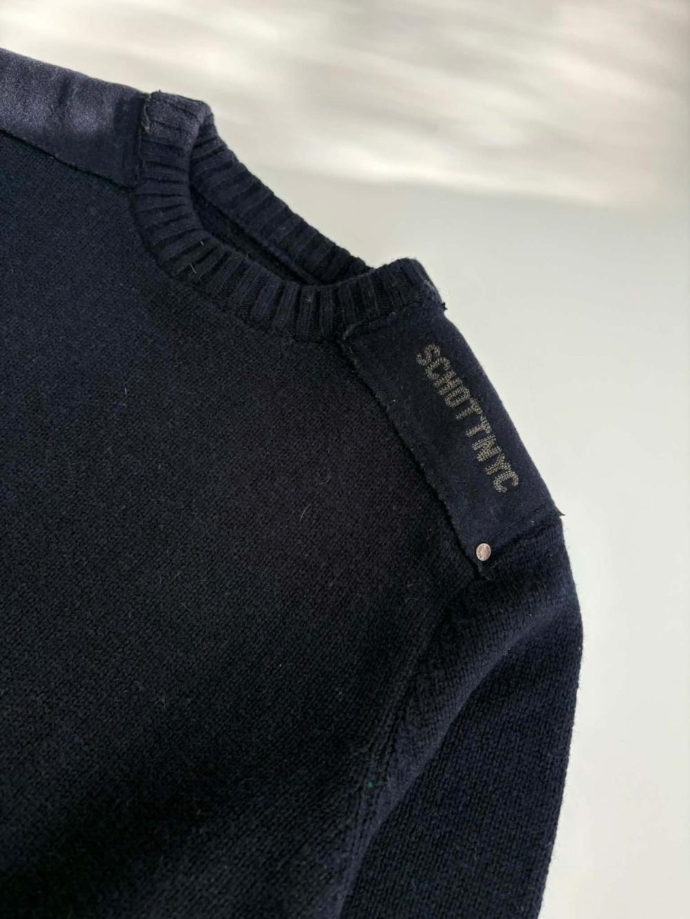 [S] schot navy armband wool knit sweater 7