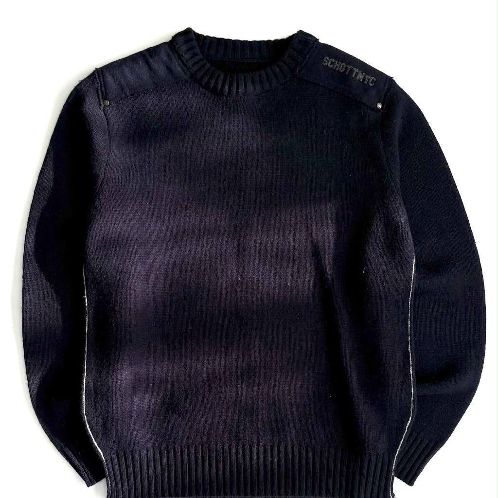 [S] schot navy armband wool knit sweater 2