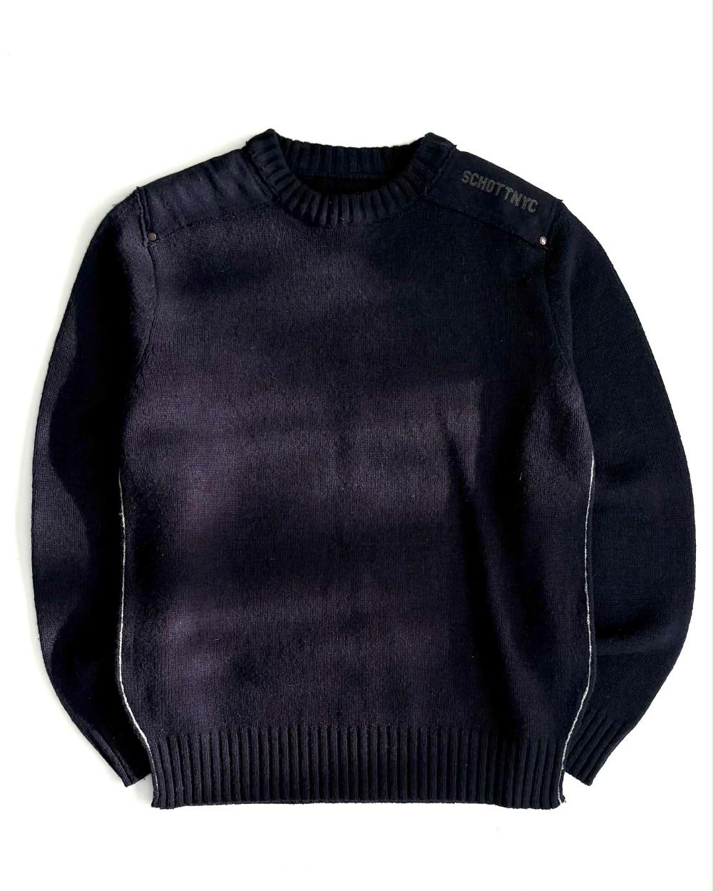 [S] schot navy armband wool knit sweater 3