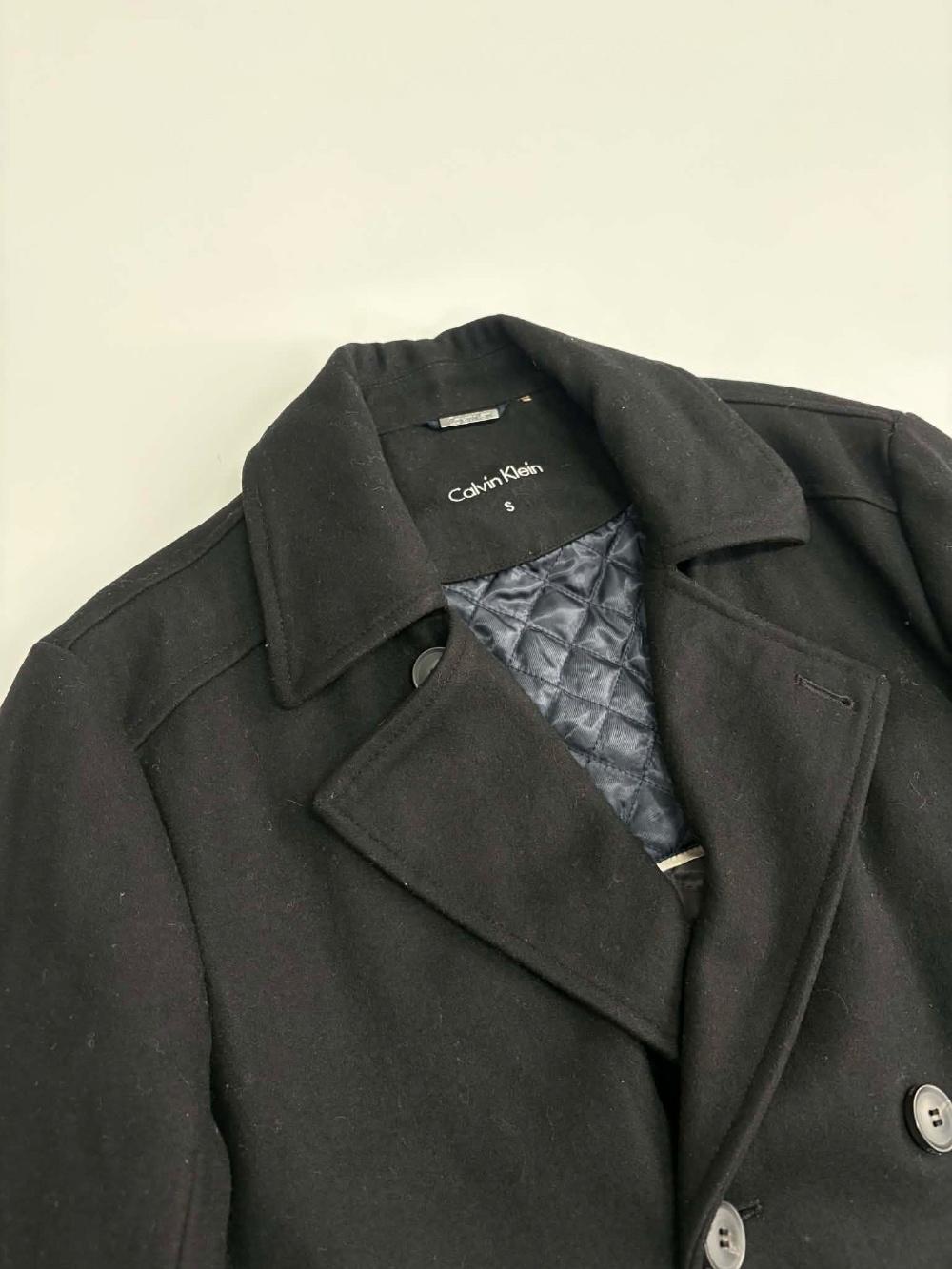 [S] Calvin Klein double-breasted wool peacoat 6