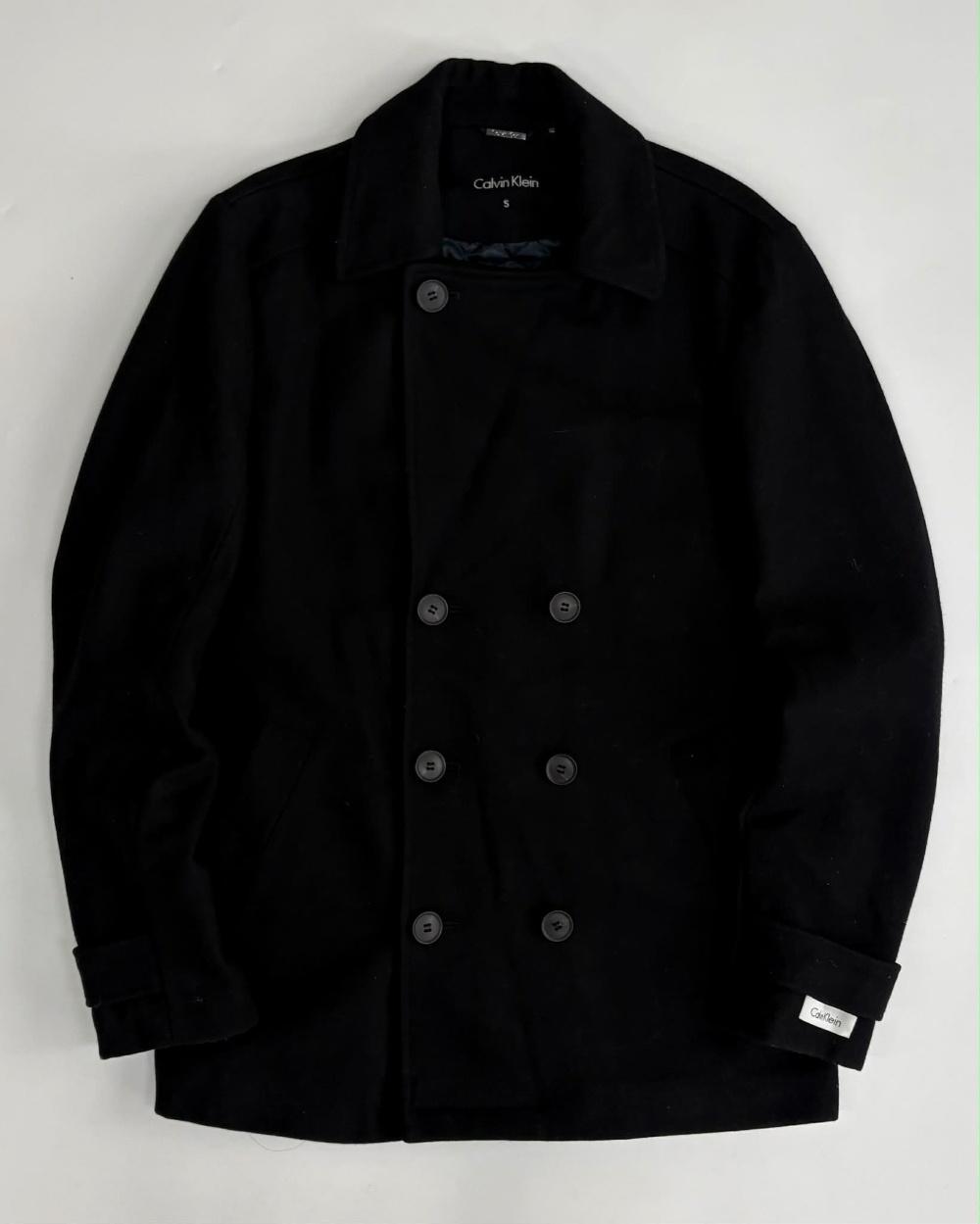 [S] Calvin Klein double-breasted wool peacoat 3