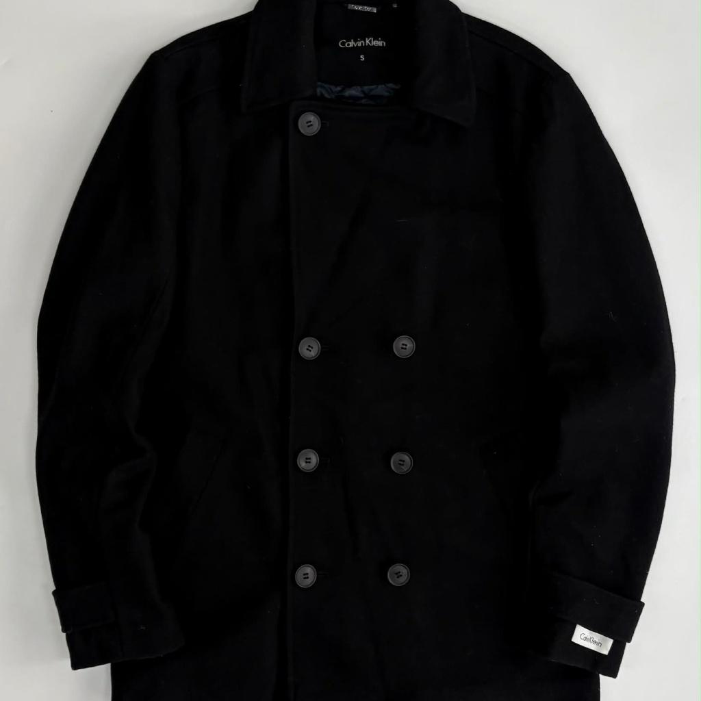 [S] Calvin Klein double-breasted wool peacoat 2