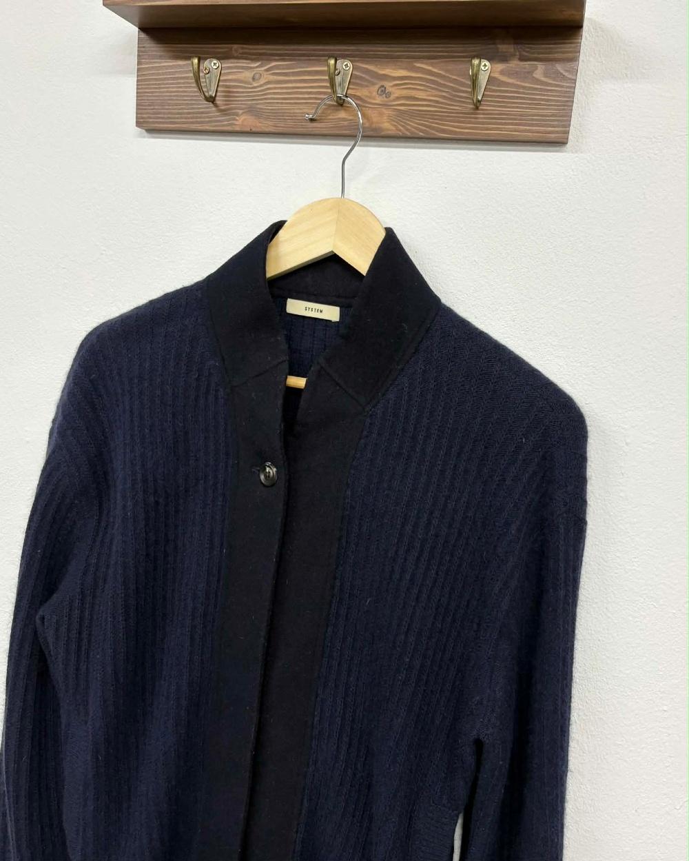 [90]System Handseome Raccoon Wool Navy Knit 6