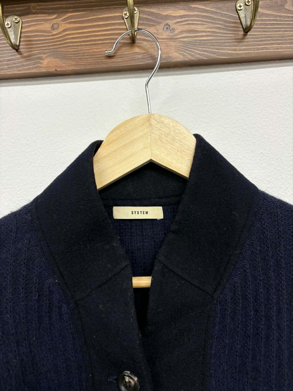 [90]System Handseome Raccoon Wool Navy Knit 4