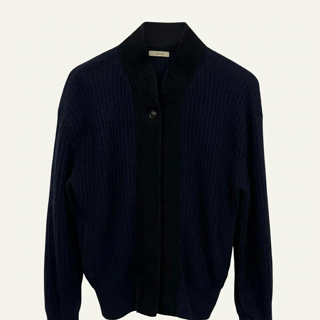 [90]System Handseome Raccoon Wool Navy Knit 1