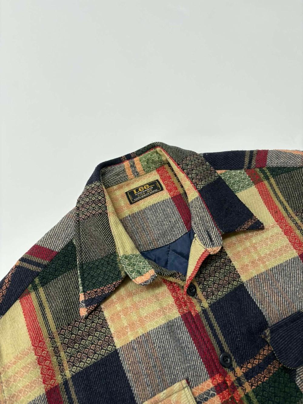 [XL] Lee 90s Wool Pattern Quilted Shirt Jacket 3